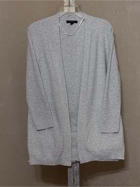 Banana Republic Heather Gray Open Front Cardigan Sweater Knit Duster Sz S